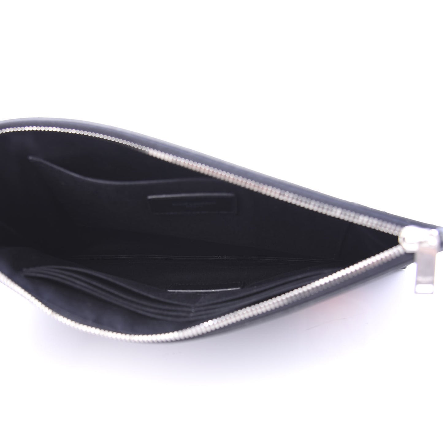 Calfskin Embroidered iPad Pouch Black