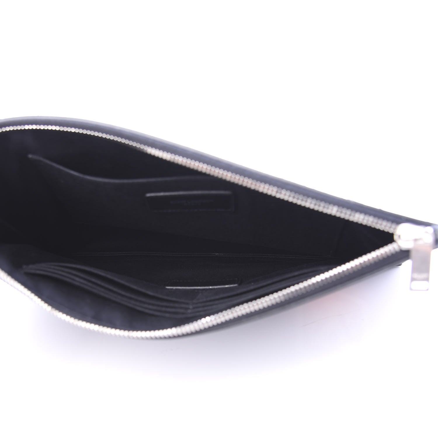 Saint Laurent Calfskin Embroidered iPad Pouch Black 5 of 10
