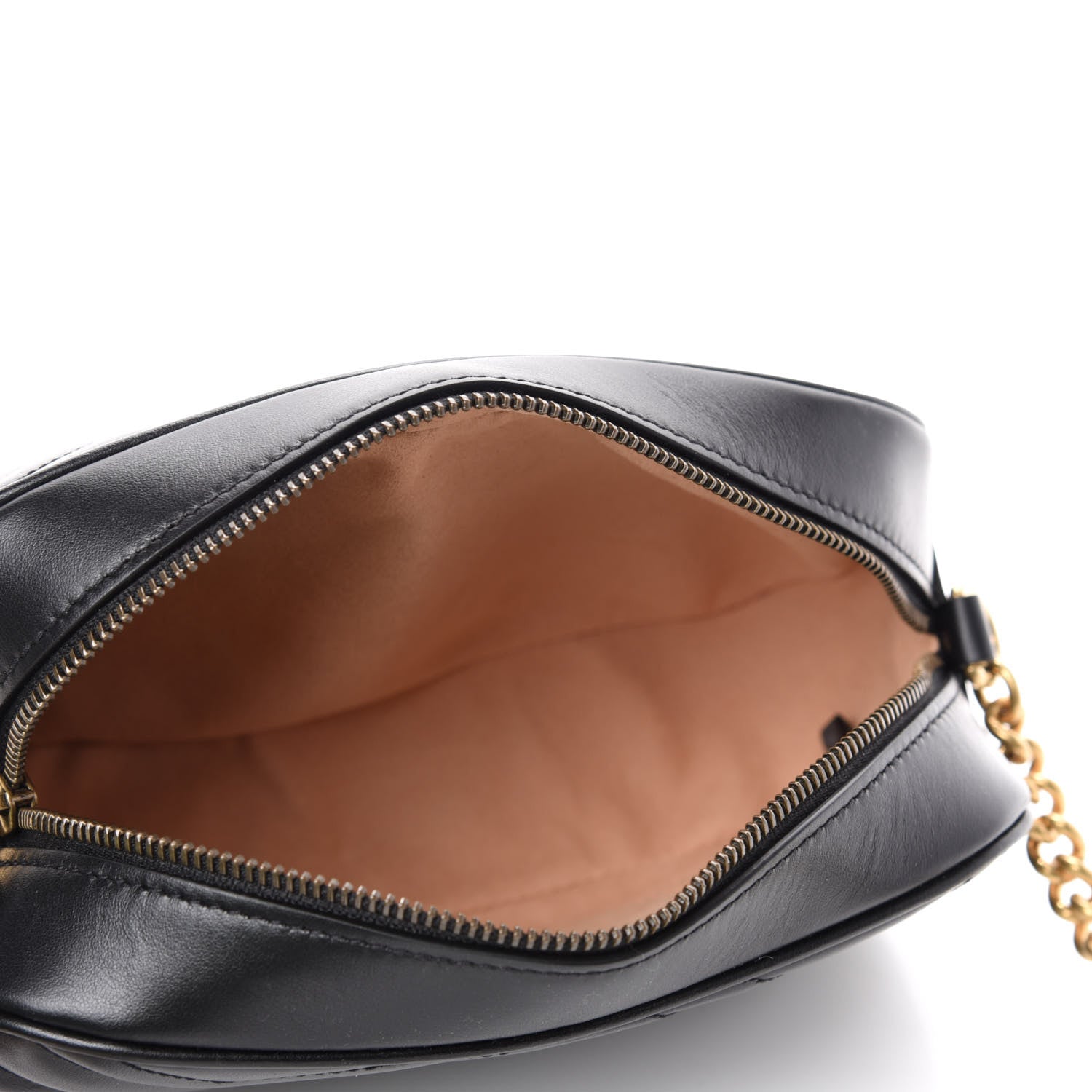 Gucci Calfskin Matelasse Small GG Marmont Chain Shoulder Bag Black 5 of 10