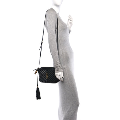 Saint Laurent Calfskin Matelasse Monogram Lou Camera Bag Black 2 of 13