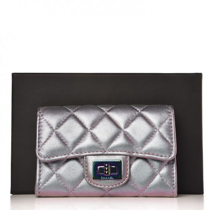 Chanel Iridescent Lambskin Quilted Reissue Flap Card Holder Light Purple 8 of 8