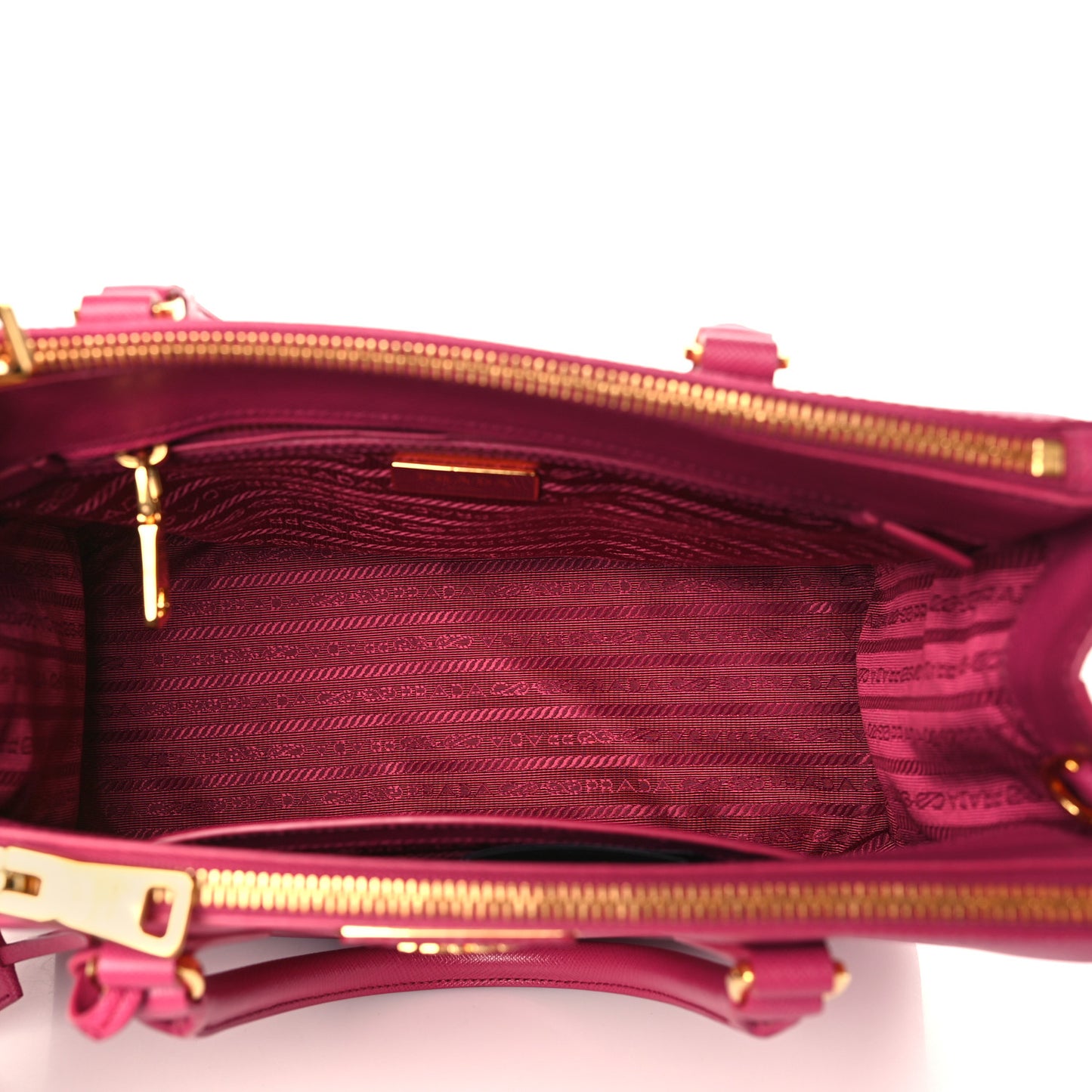 Saffiano Small Galleria Double Zip Tote Fuxia