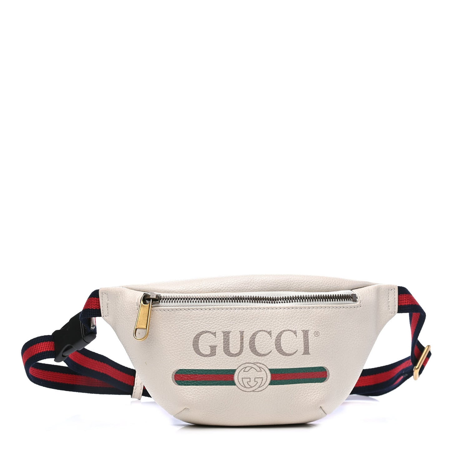 Grained Calfskin Small Logo Belt Bag White