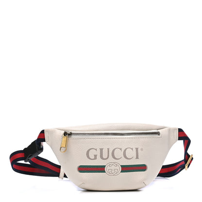 Gucci Grained Calfskin Small Logo Belt Bag White 1 of 5