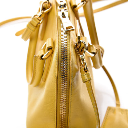 Prada Saffiano Lux Mini Promenade Tote Yellow 11 of 25