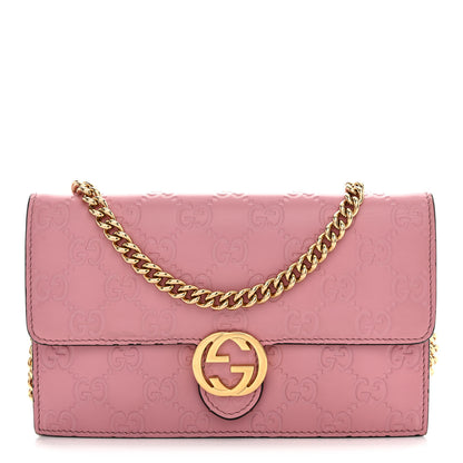 Gucci Guccissima Icon Chain Wallet Carmine Rose 1 of 10