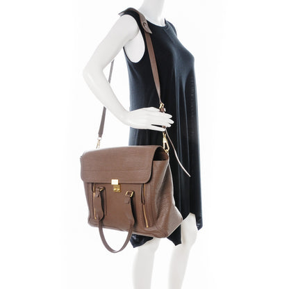 3.1 Phillip Lim 3.1 Textured Calfskin Large Pashli Satchel Taupe 2 of 7