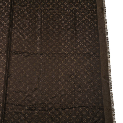 Louis Vuitton Silk Lurex Wool Monogram Shine Shawl Marron 4 of 4