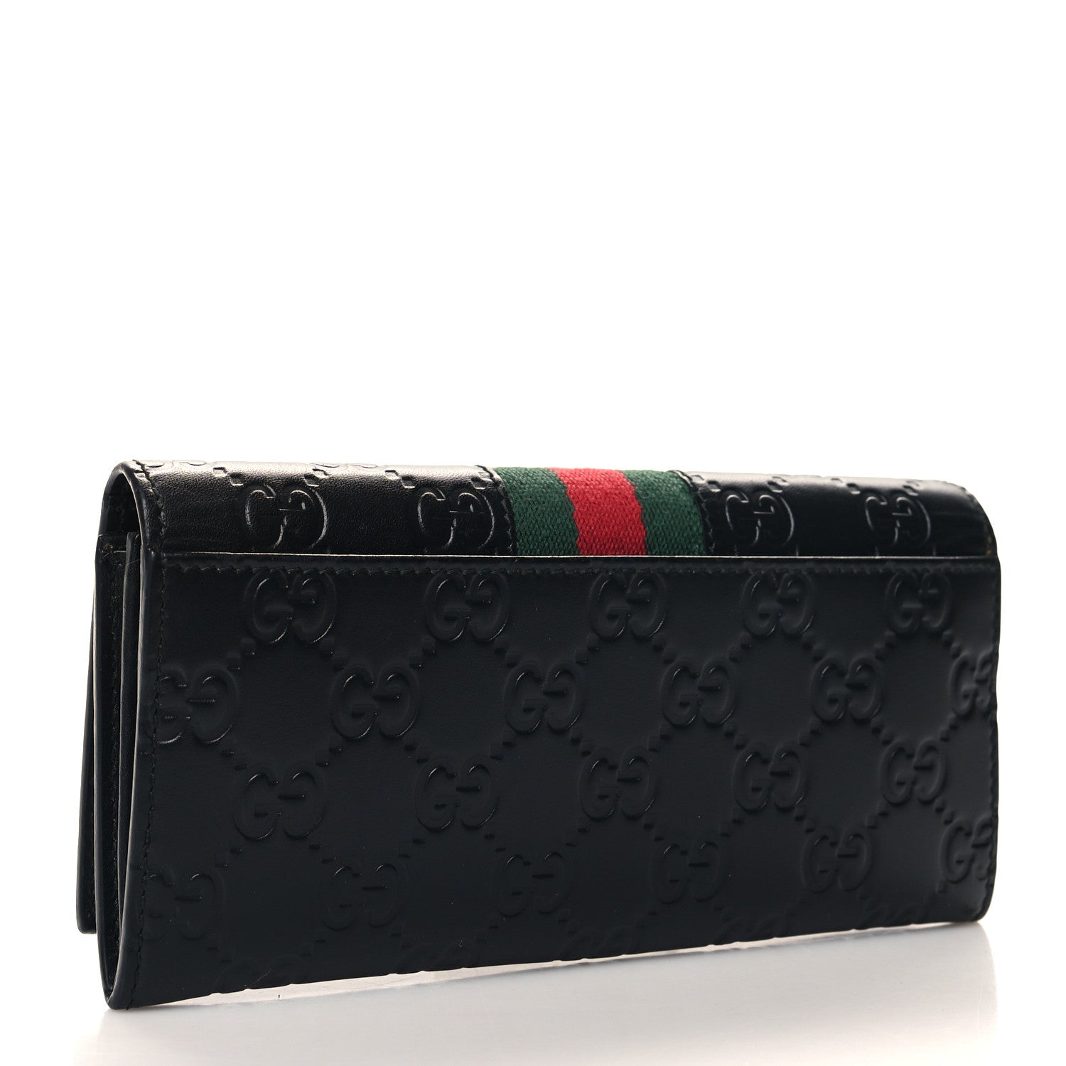 Gucci Guccissima Signature Web New Web Continental Wallet Black 3 of 9