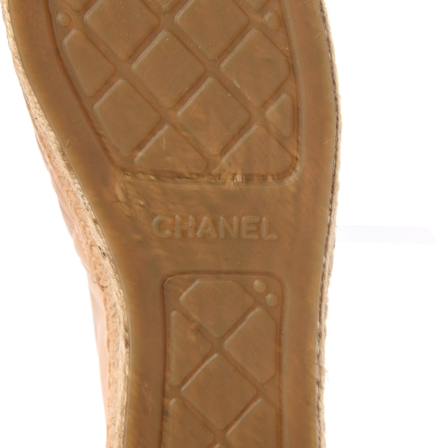 Lambskin Quilted CC Espadrilles 42 Beige