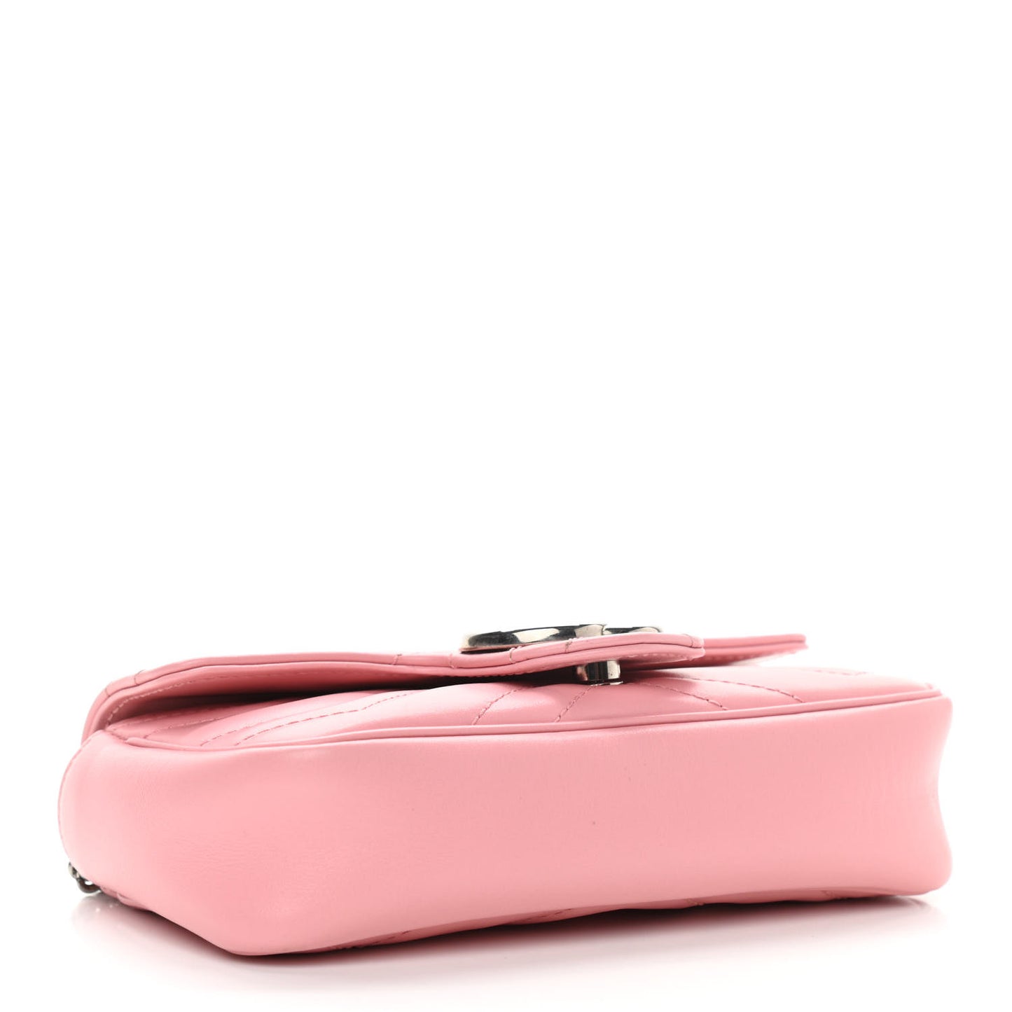 Calfskin Matelasse Super Mini GG Marmont Shoulder Bag Wild Rose