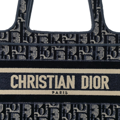Christian Dior Velvet Oblique Embroidered Mini Book Tote Blue 8 of 11