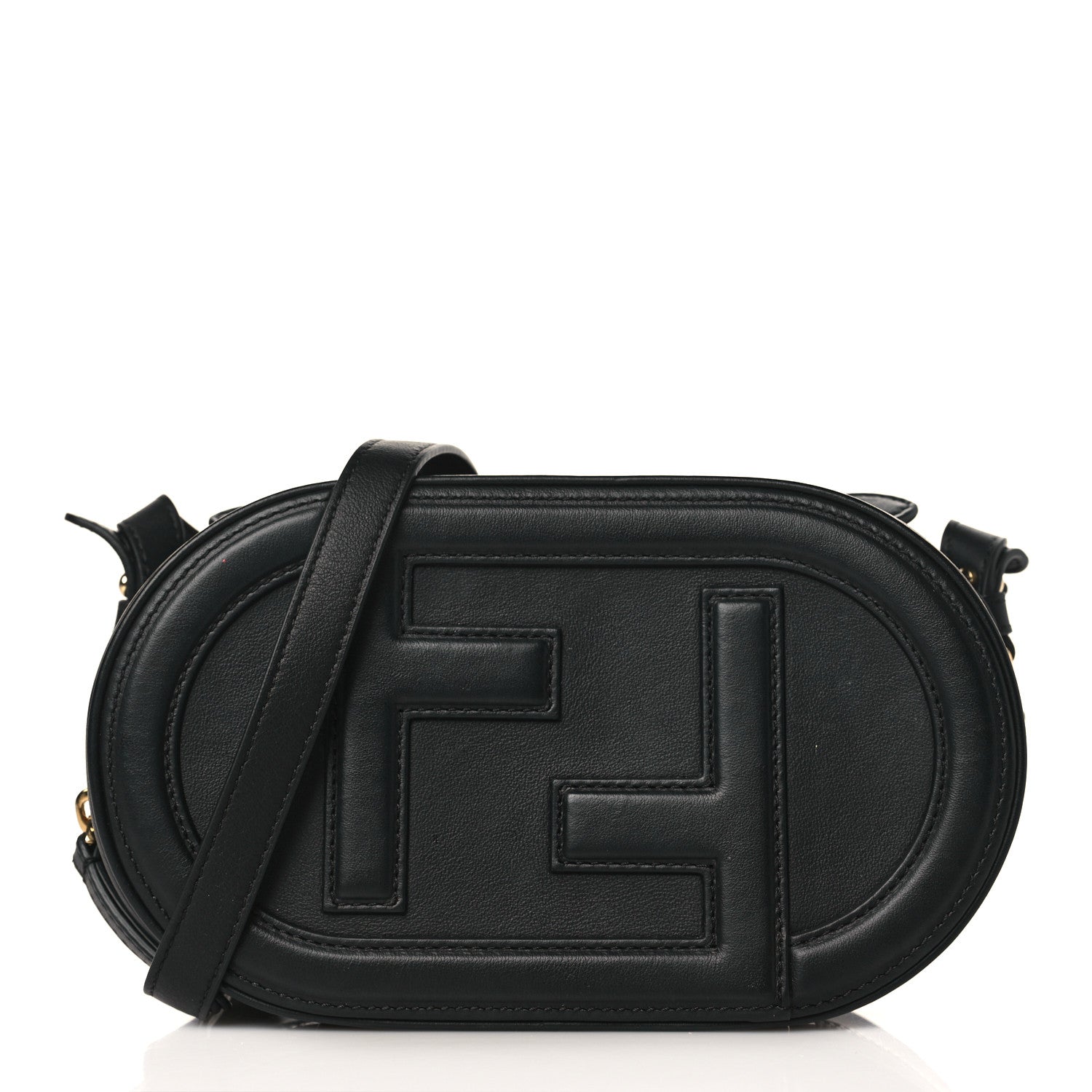 Fendi Vitello Grace Matte Mini O'Lock Camera Case Black 1 of 10