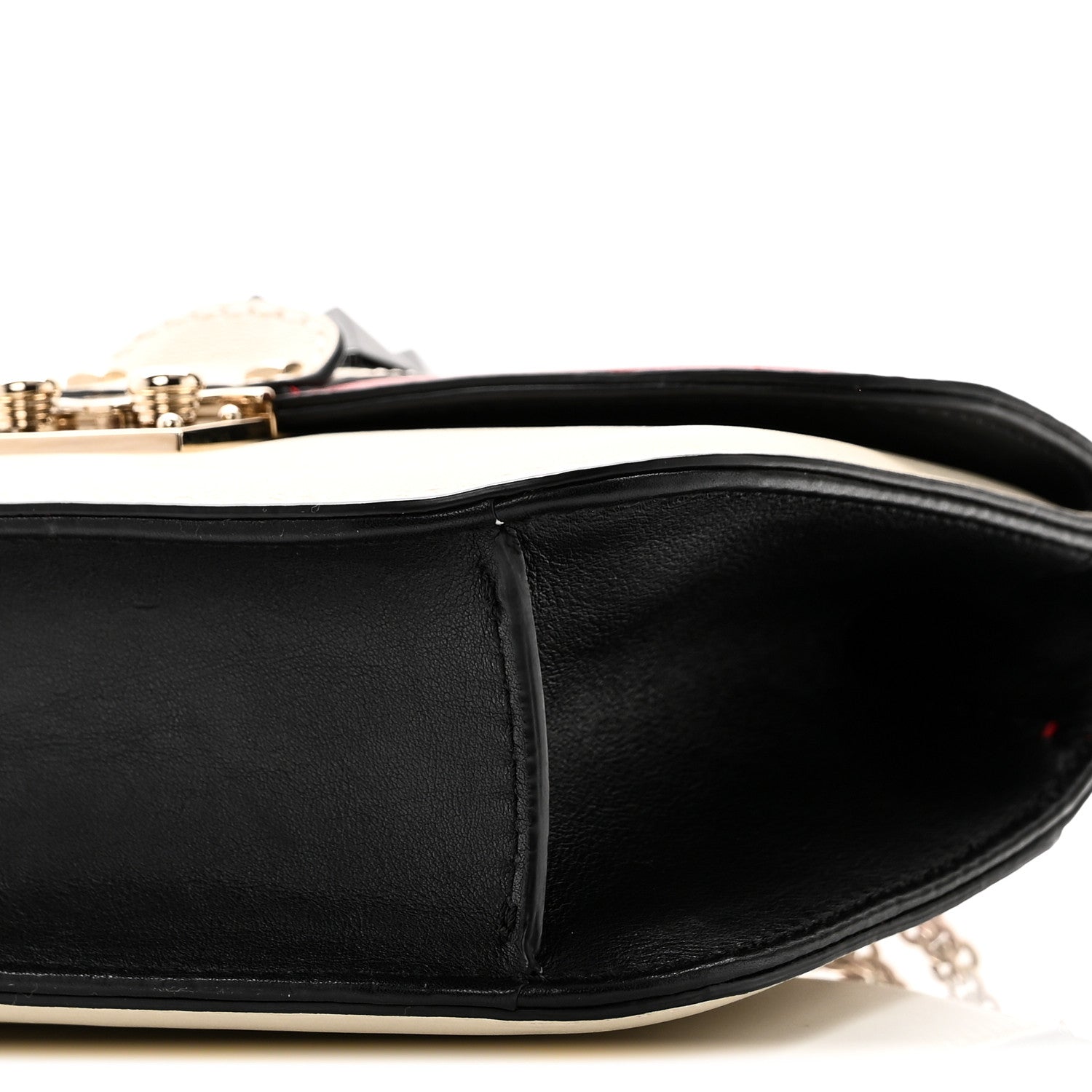 Valentino Garavani Vitello Small Glam Lock Rockstud Flap Red Ivory Black 9 of 9