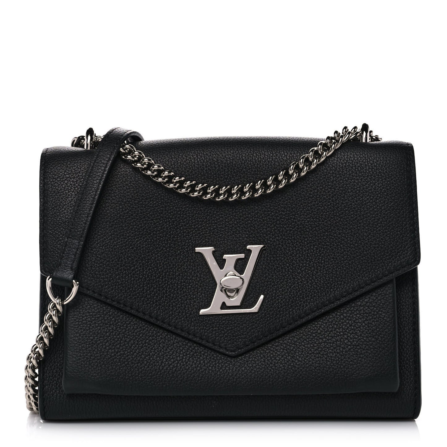 Soft Calfskin Mylockme Chain Bag BB Black