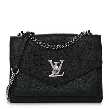 Louis Vuitton Soft Calfskin Mylockme Chain Bag BB Black 1 of 10