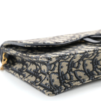 Christian Dior Oblique Saddle Chain Pouch Blue 7 of 9