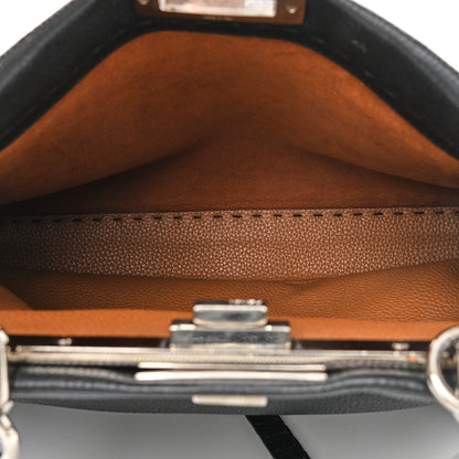 Fendi Cuoio Romano Selleria Bi-Color Medium Peekaboo Iconic Satchel Black Mou 4 of 12