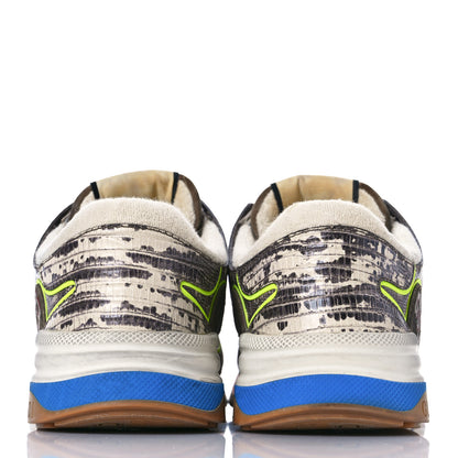 Gucci Suede Calfskin Tejus Printed Mens Ultrapace Sneakers 7.5 Natural Ardesia Neon Yellow 5 of 13