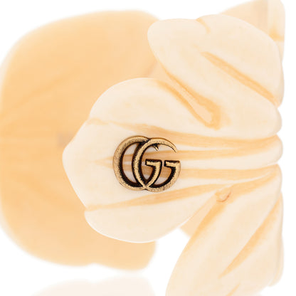 Gucci Resin Leaf GG Cuff Bracelet White 3 of 4