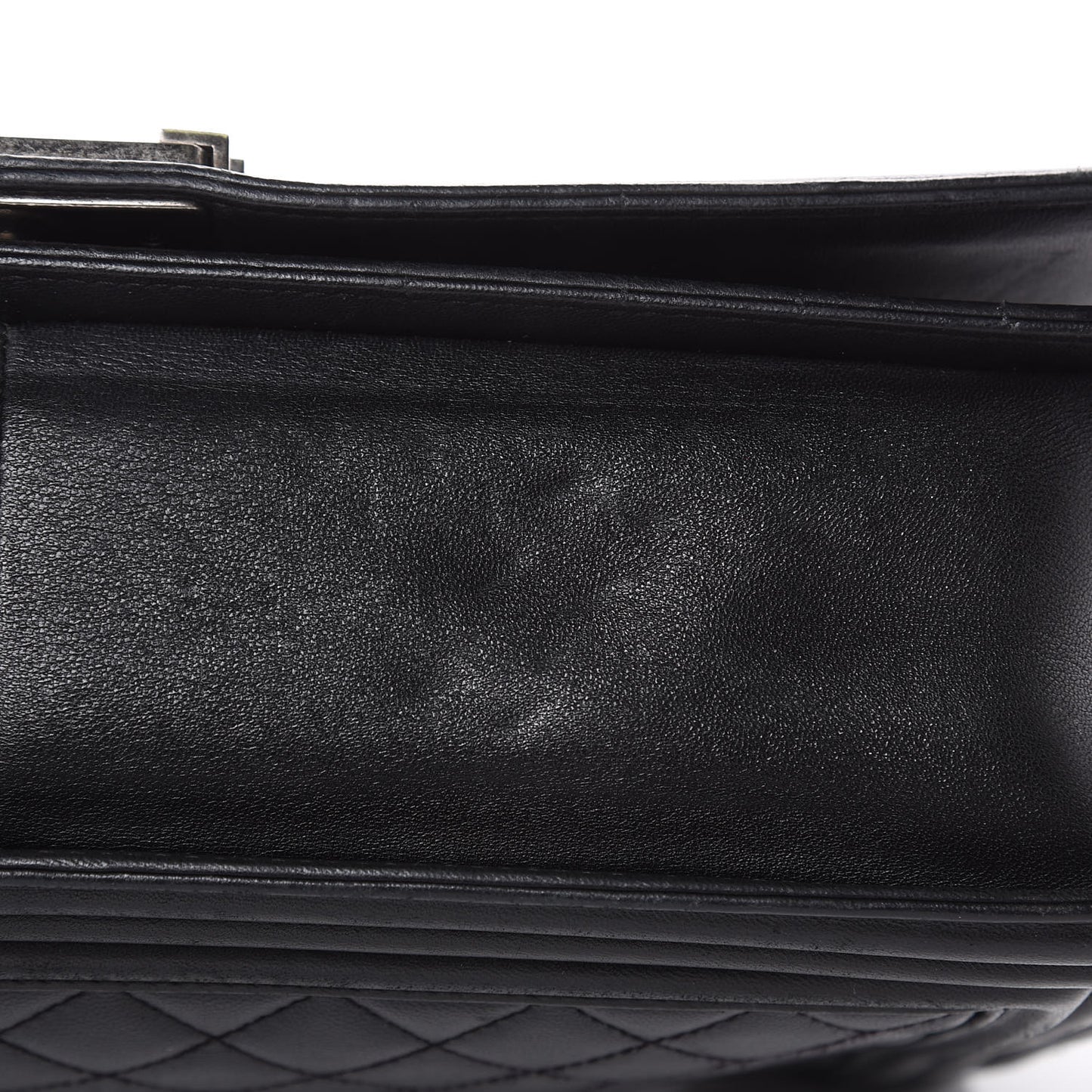 Lambskin Quilted Large Boy Flap Black