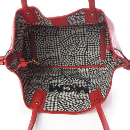 MCM Visetos Medium Liz Reversible Shopper Tote Ruby Red 10 of 13