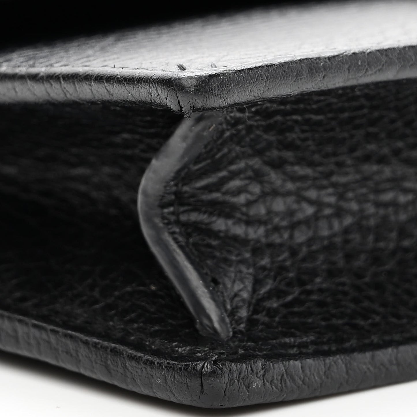 Dollar Calfskin Interlocking G Chain Wallet Black