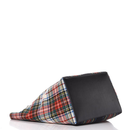 Celine Tartan Felt Plaid Medium Horizontal Cabas Phantom Red Blue 4 of 7
