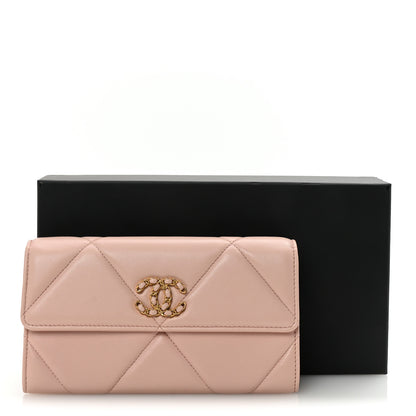 Chanel Lambskin Quilted Chanel 19 Flap Wallet Light Pink 9 of 9