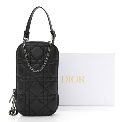 Christian Dior Lambskin Cannage Lady Dior Phone Holder Black 10 of 10
