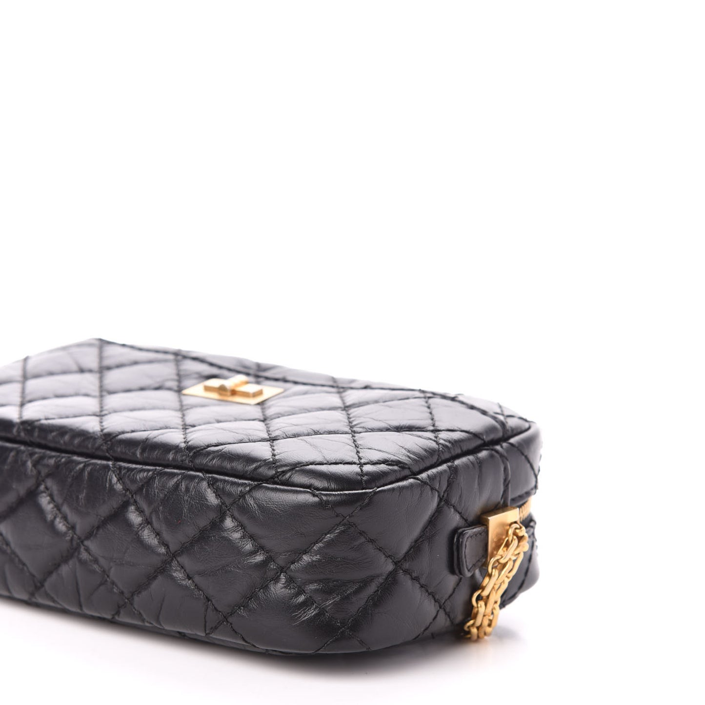 Aged Calfskin Quilted Mini Reissue Camera Case Black