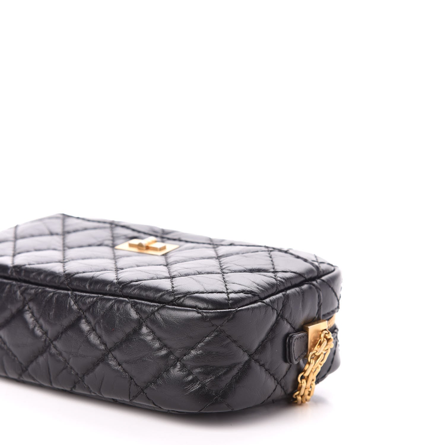 Chanel Aged Calfskin Quilted Mini Reissue Camera Case Black 9 of 10