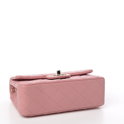 Chanel Lambskin Quilted Mini Rectangular Flap Pink 3 of 10