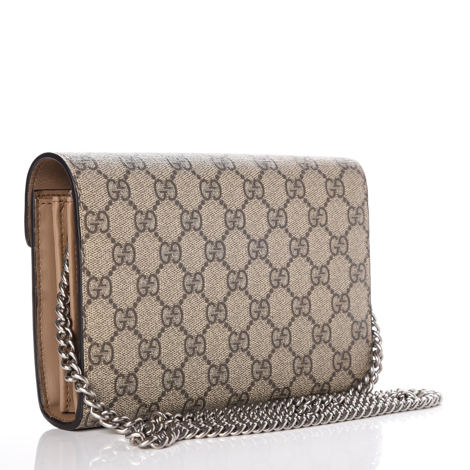 Gucci GG Supreme Monogram Mini Dionysus Chain Wallet Beige Taupe 3 of 9