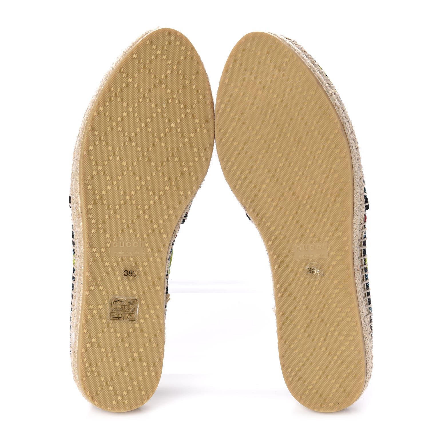 Gucci Tapestry Brocade Blind For Love Espadrilles 38.5 Acquamarine Green Black 5 of 8