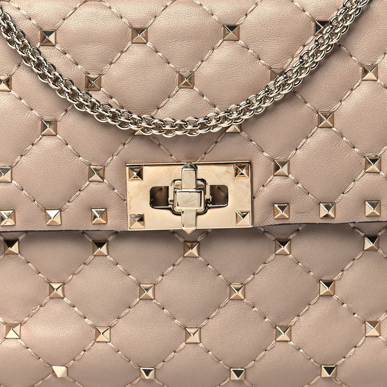 Valentino Garavani Nappa Medium Rockstud Spike Shoulder Bag Poudre 7 of 9