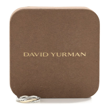 David Yurman Sterling Silver 14K Yellow Gold Petite Infinity Band Ring 54 7 5 of 5