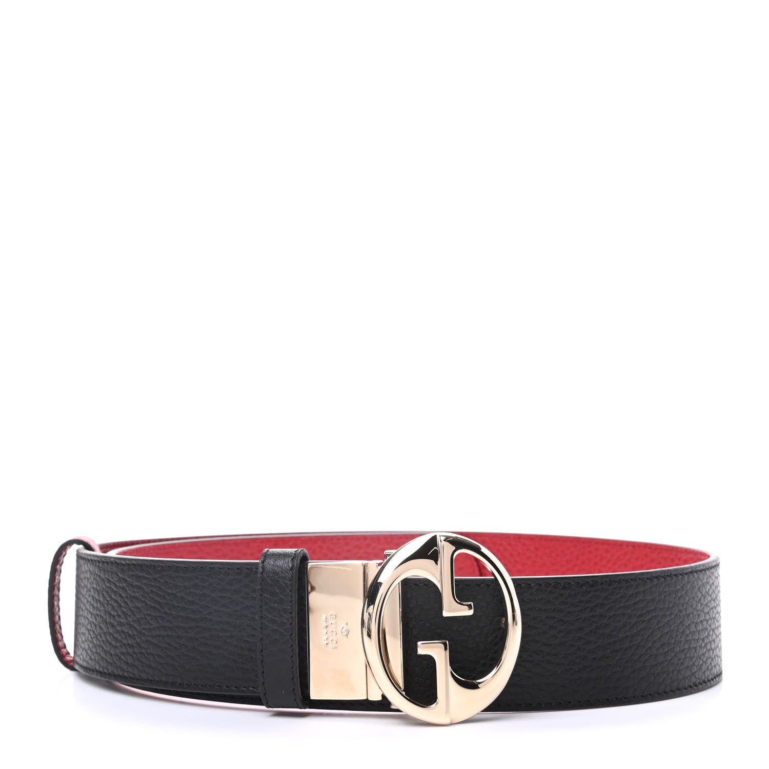 Gucci Calfskin 1973 Reversible Belt 85 34 Black Red 1 of 5