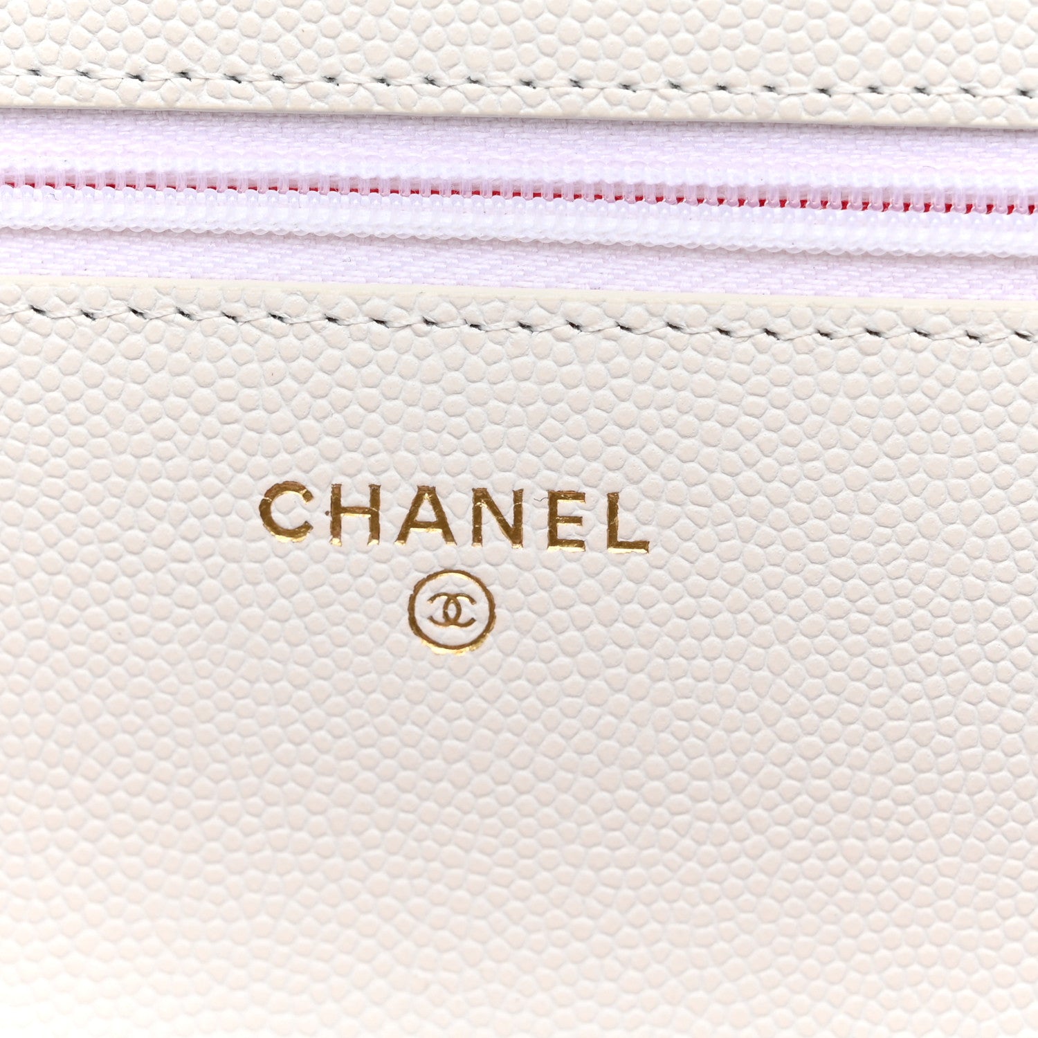 Chanel Caviar Quilted Perforated Metal CC Wallet On Chain WOC White 6 of 12