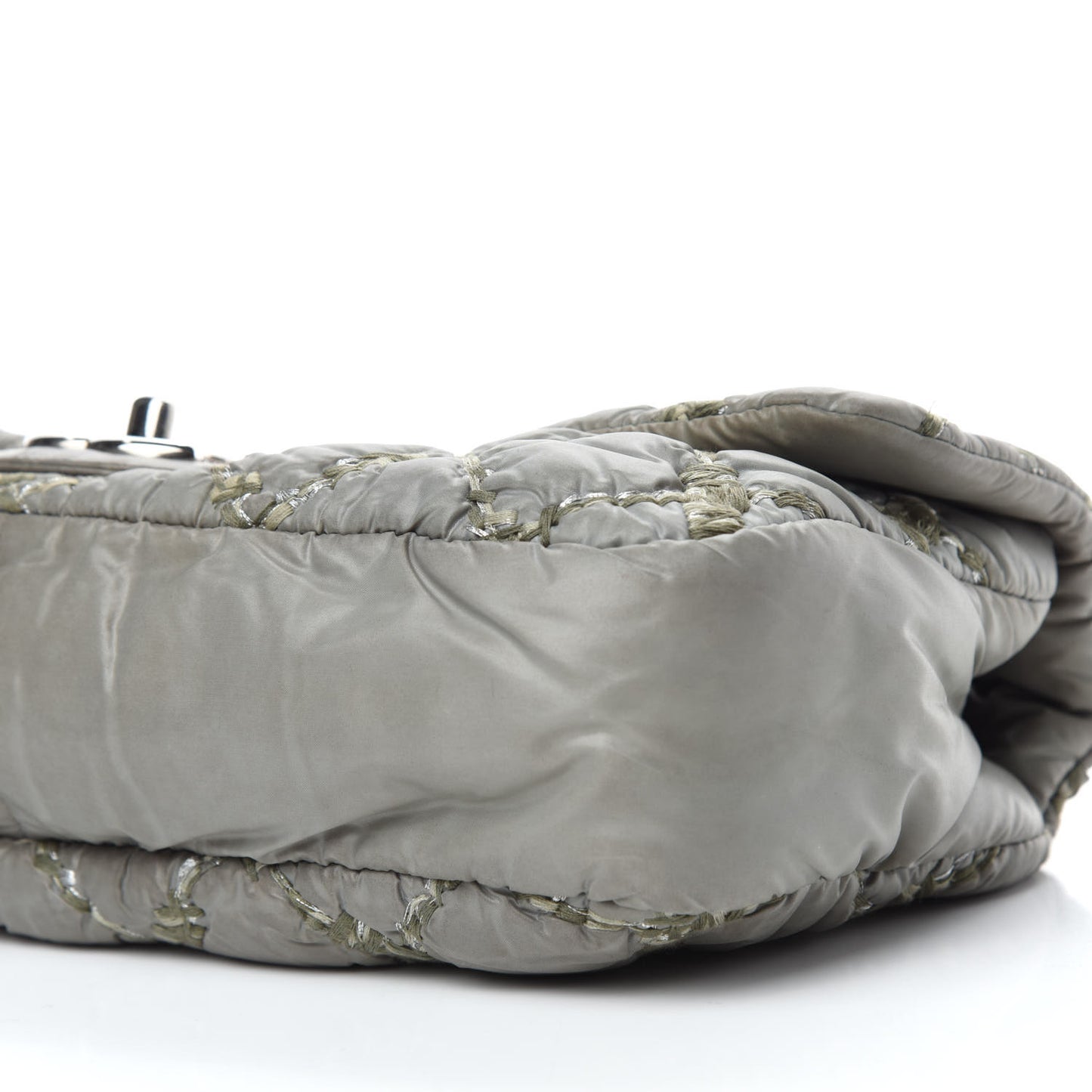 Nylon Quilted Medium Tweed on Stitch Bubble Flap Grey