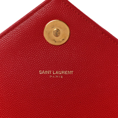 Saint Laurent Grain De Poudre Matelasse Chevron Large Monogram Satchel Lipstick Red 7 of 10
