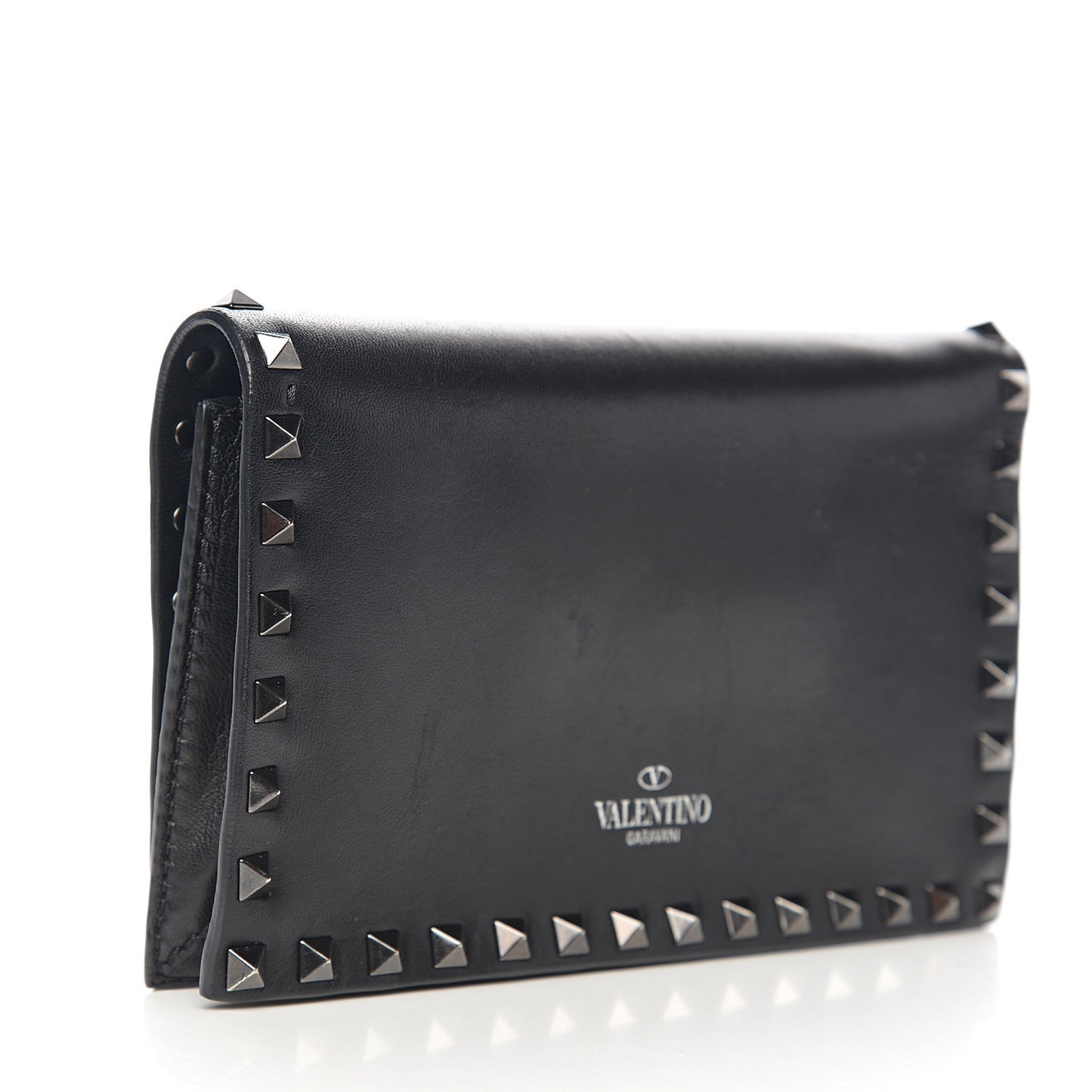 Nappa Small Rockstud Wristlet Clutch Black