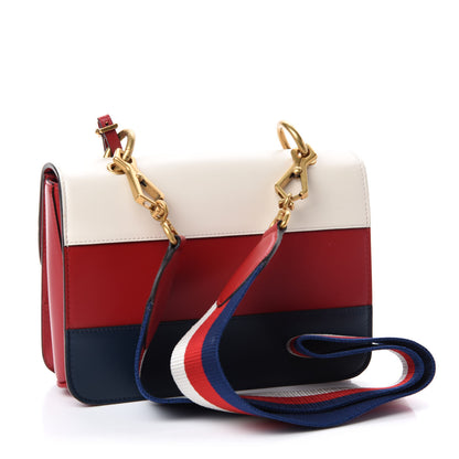 Gucci Calfskin Sylvie Web Queen Margaret Shoulder Bag Blue Agata Hibiscus Red Mystic White 3 of 10