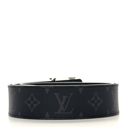 Louis Vuitton Monogram Eclipse Taigarama 40mm LV Initiales Reversible Belt 90 36 Black 2 of 5
