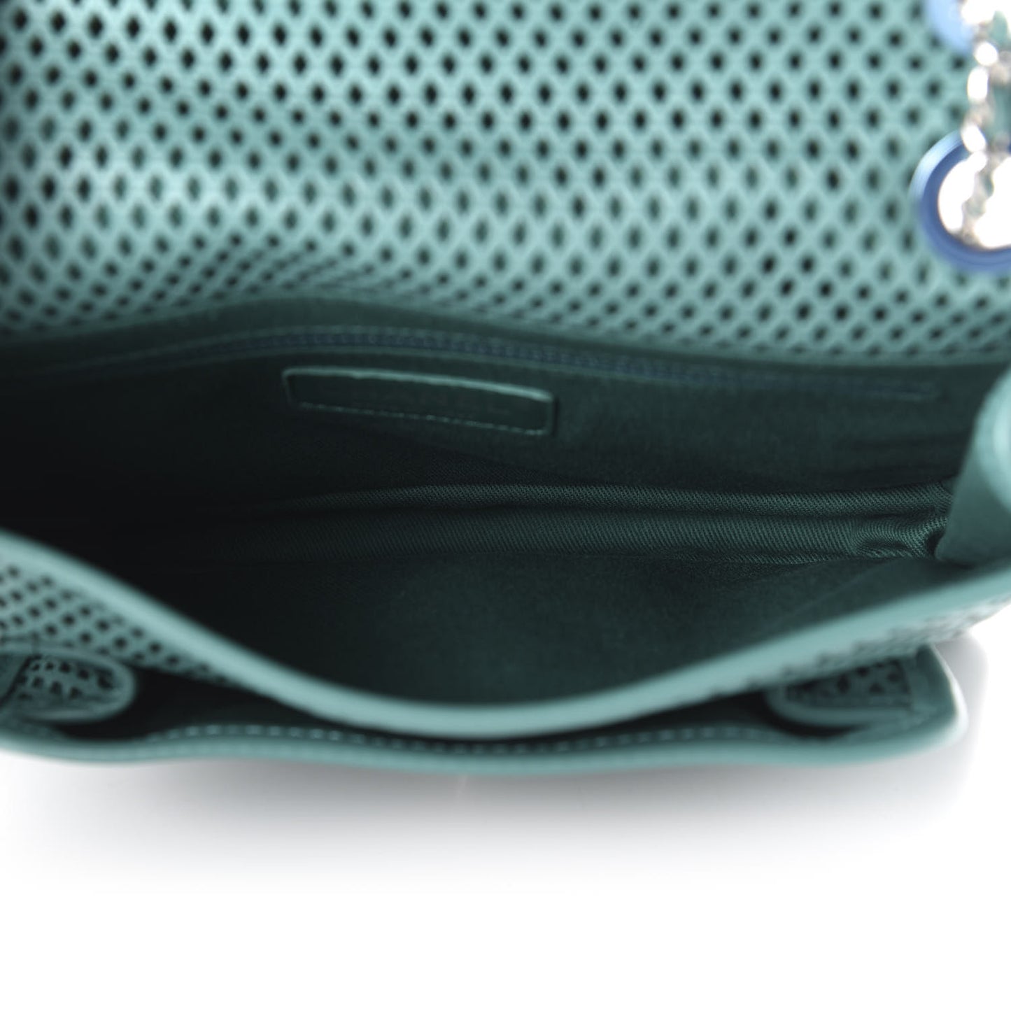 Perforated Calfskin Small Up In The Air Flap Green