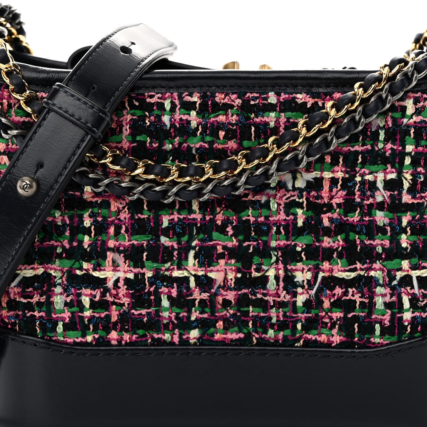 Tweed Calfskin Small Gabrielle Hobo Multi