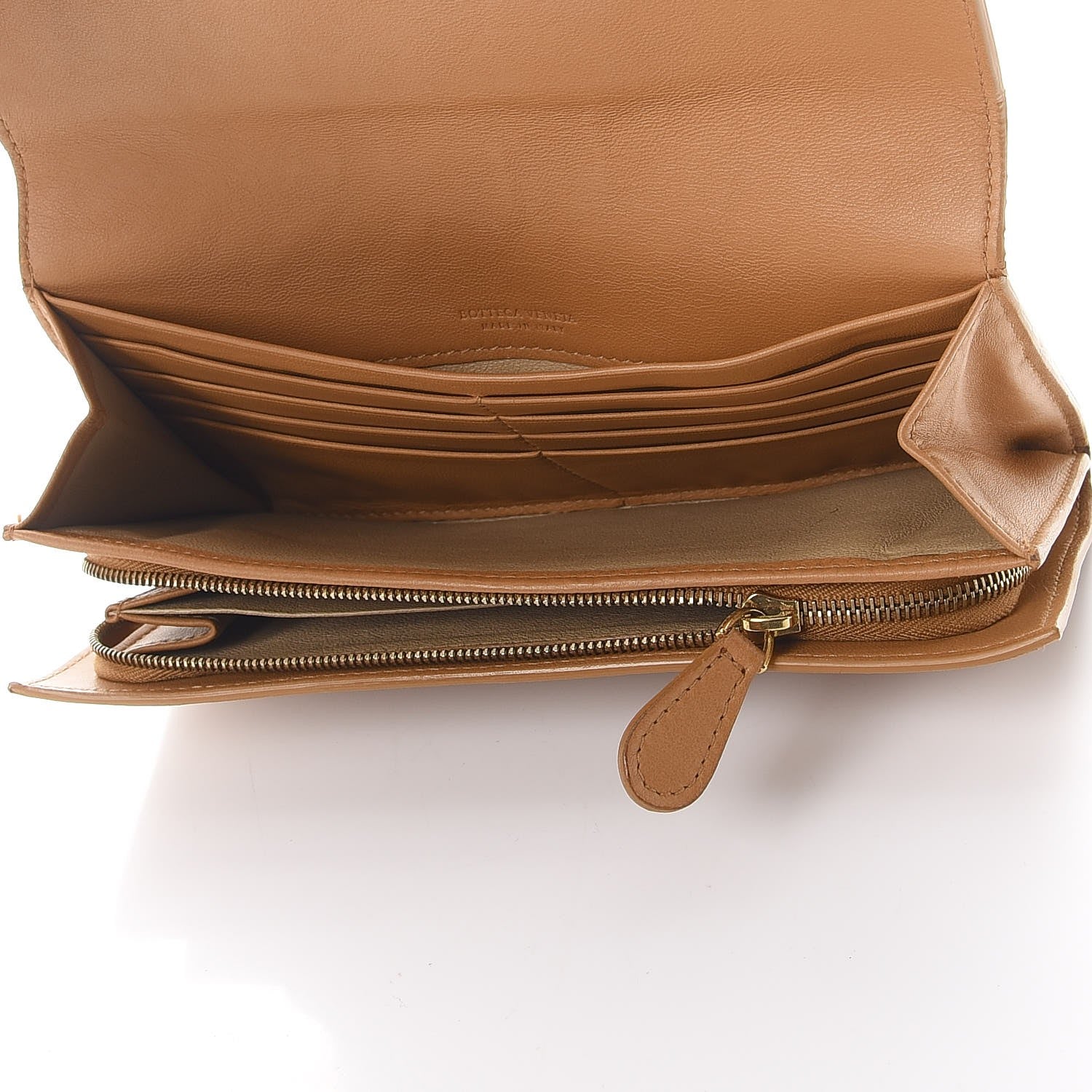 Bottega Veneta Nappa Intrecciato Continental Flap Wallet Cinnamon 5 of 9