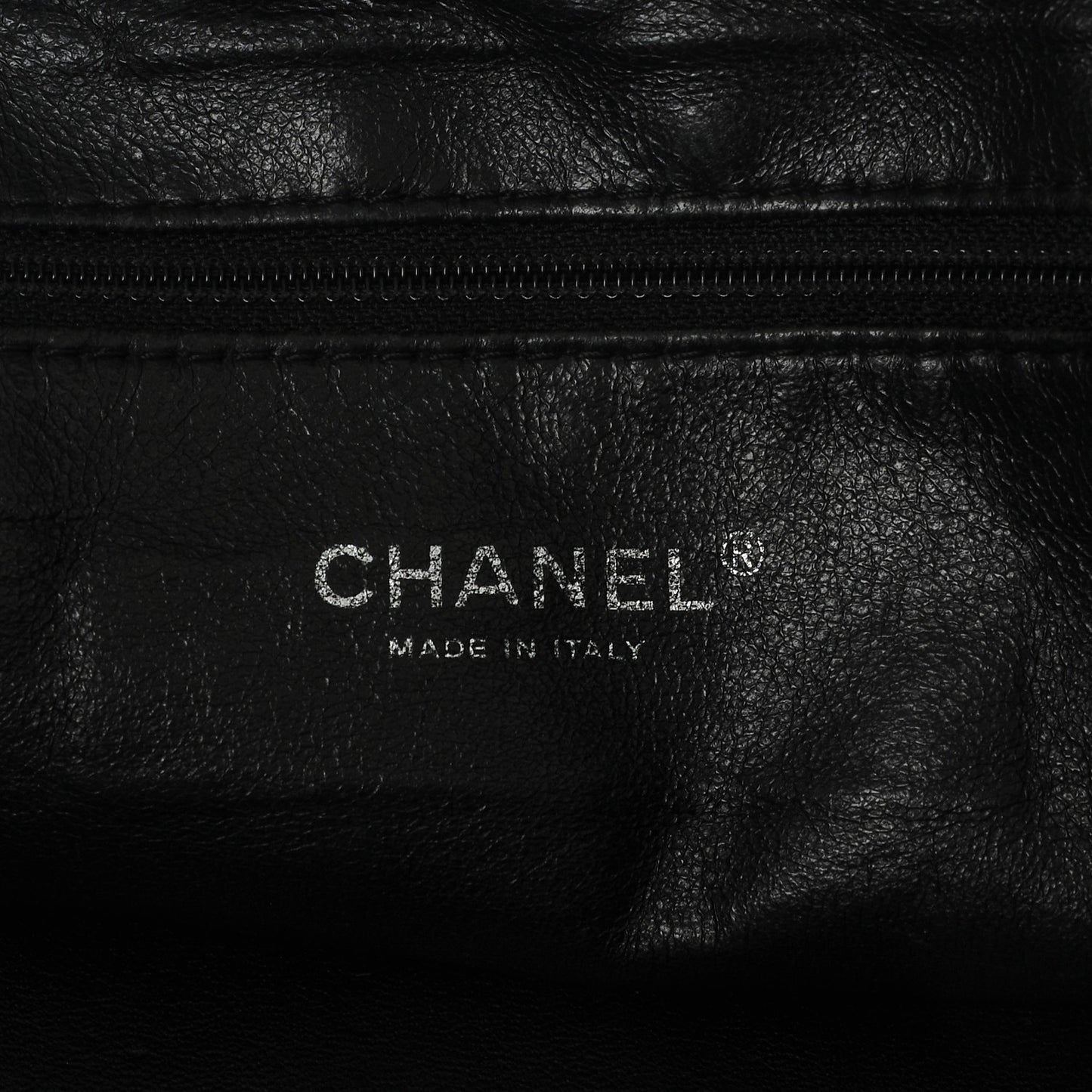 Glazed Caviar East West Modern Chain Tote Black
