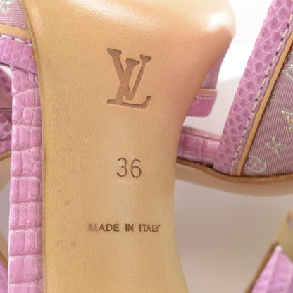 Louis Vuitton Mini Lin Monogram Heels Pumps 36 Pink 6 of 6
