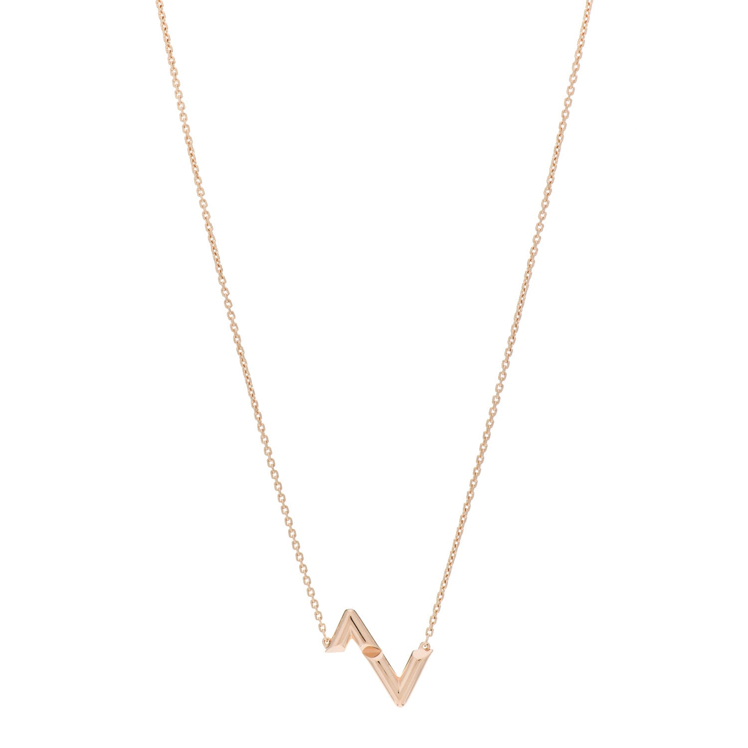 Louis Vuitton 18K Pink Gold LV Volt Upside Down Pendant Necklace 1 of 5